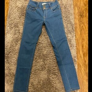 High waisted medium wash jeans